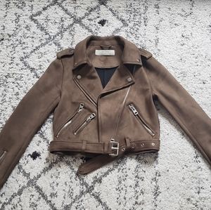 Zara faux suede moto jacket